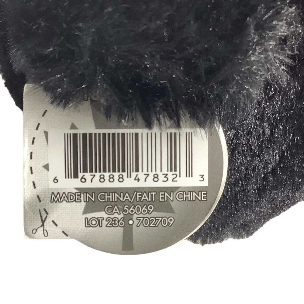 Canada Maple Leaf Paw Black Bear Plush Stuffed Animal Toy 8.5